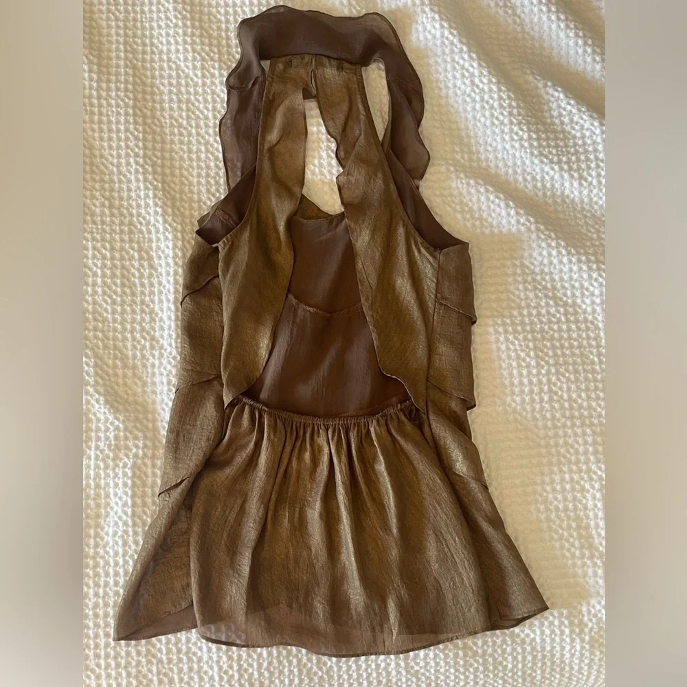 Ark & Co Gold Ruffle tank - Picture 4 of 8